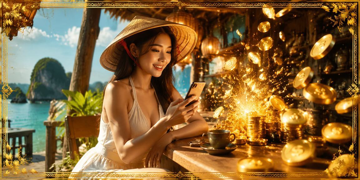 Người dùng Buôn Ma Thuột với nón lá trải nghiệm casino di động và xem ưu đãi voucher