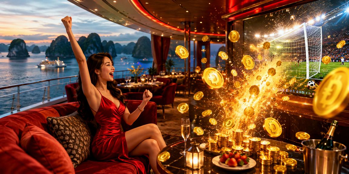 Người dùng vịnh Hạ Long thư giãn và theo dõi cá cược thể thao