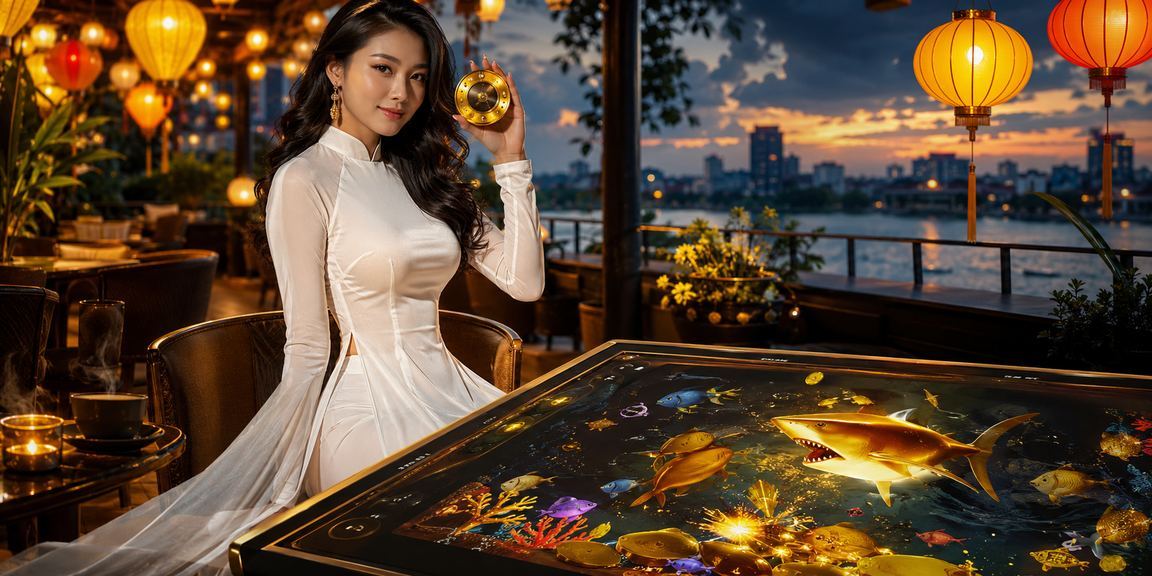 Người chơi Hà Nội với áo dài trải nghiệm bắn cá trực tuyến