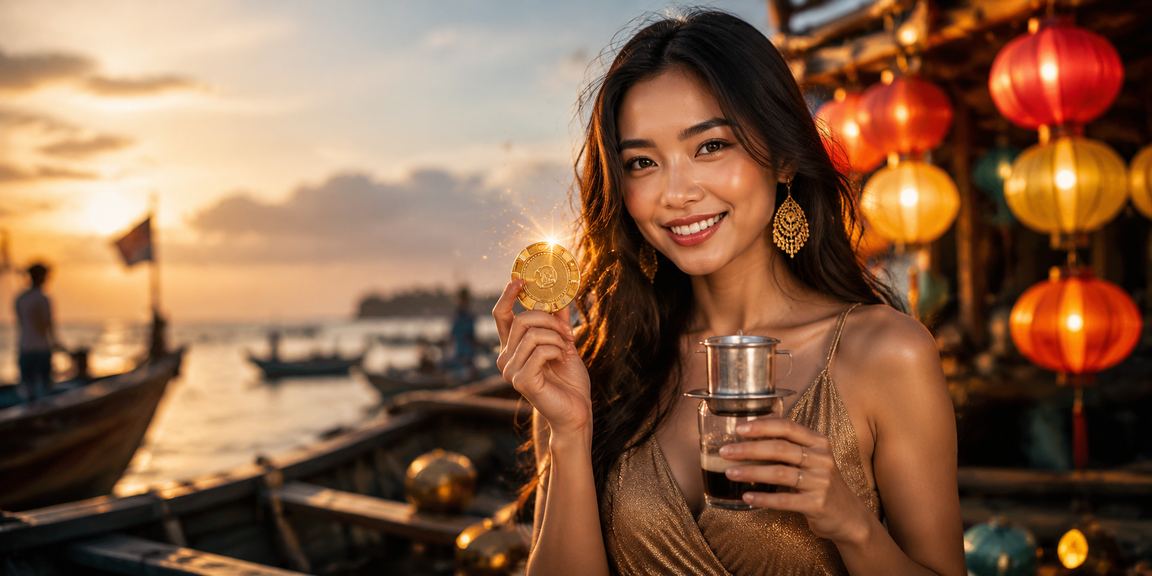 Người chơi tại Hội An thưởng thức cà phê và xem kèo cá cược trên h10
